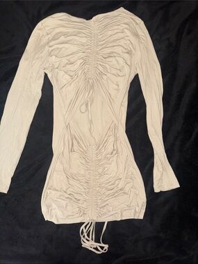 Forever 21 Cream Long Sleeve Mini Dress
